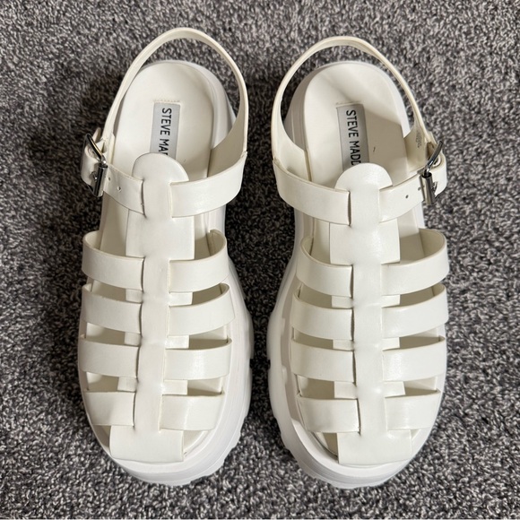 Steve Madden Monti Platform Fisherman Sandal white size 7.5 - Picture 4 of 8